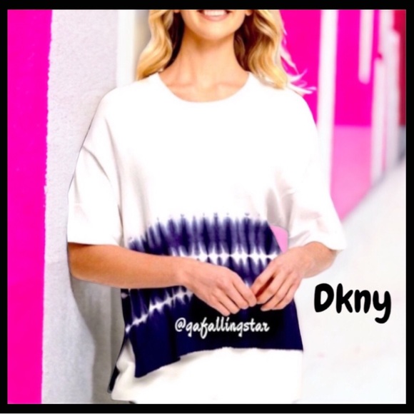Dkny Tie Dye Lightweight Dolman Sweater - Picture 2 of 11